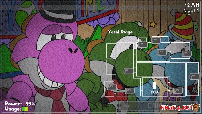 Скачать Five Nights at Yoshi's (5 ночей у Йоши) – пародия ФНаФ 1 на ПК