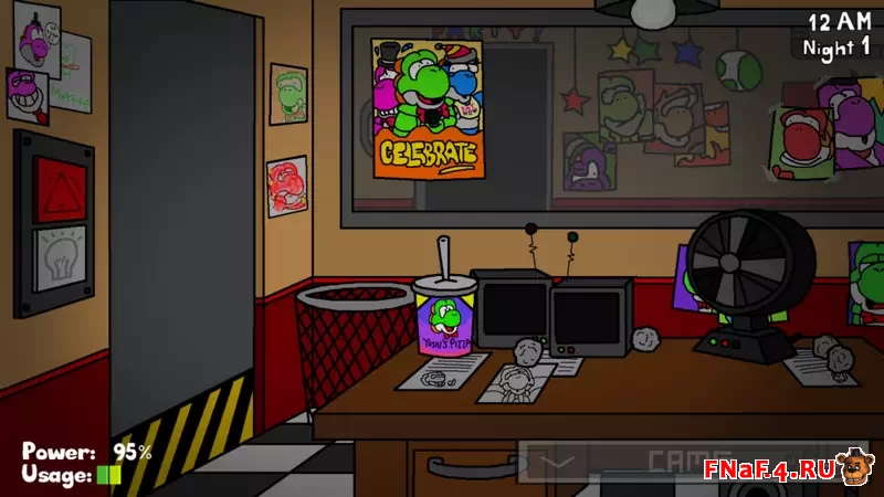 Скачать Five Nights at Yoshi's (5 ночей у Йоши) – пародия ФНаФ 1 на ПК